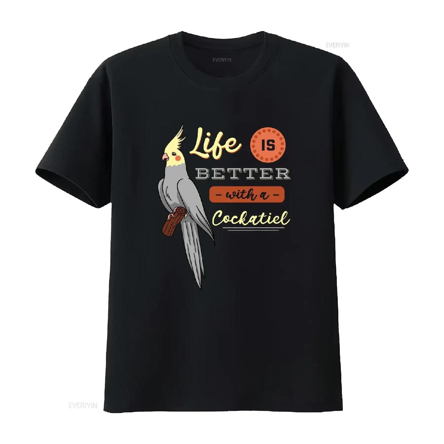 

Life Is Better With A Cockatiel T Shirt Lover For Cockatoo Owner Men And Women Bird Watcher Veterinarian vintage Washed graphic S чёрный