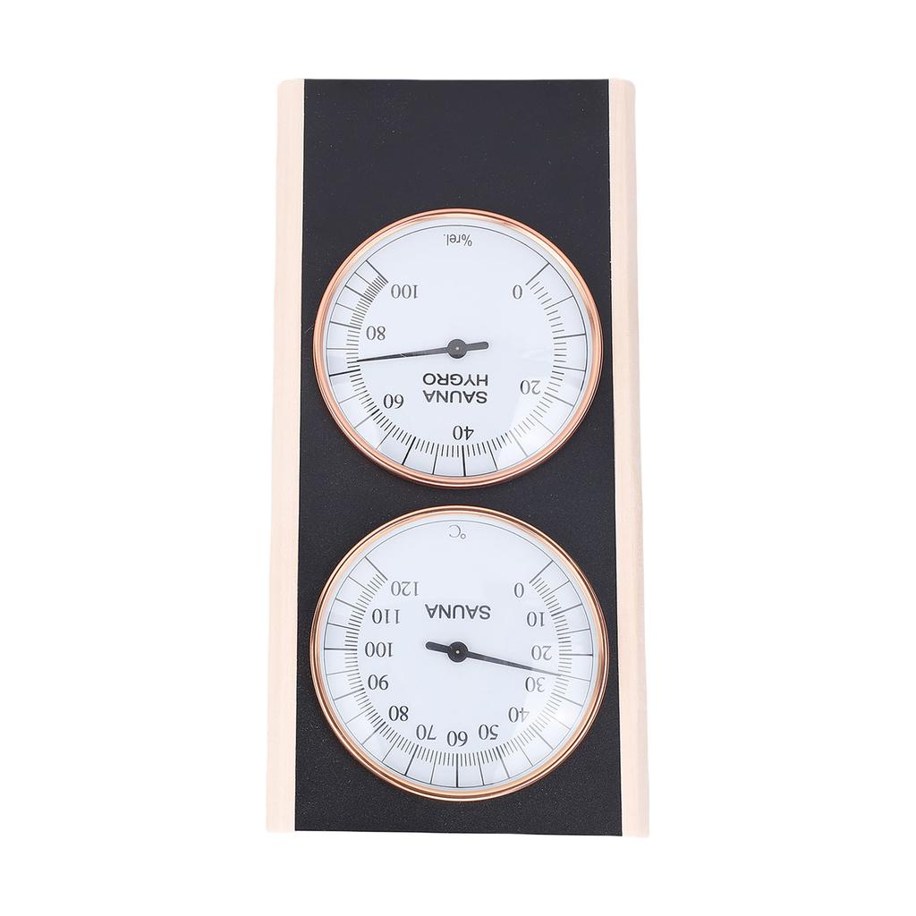Termometro e Igrometro per Sauna, 2 in 1 in Legno, Temperatura in Celsius, Umidità Interna, in Legno di Faggio, Accessori per Sauna per Spa Doccia Saun