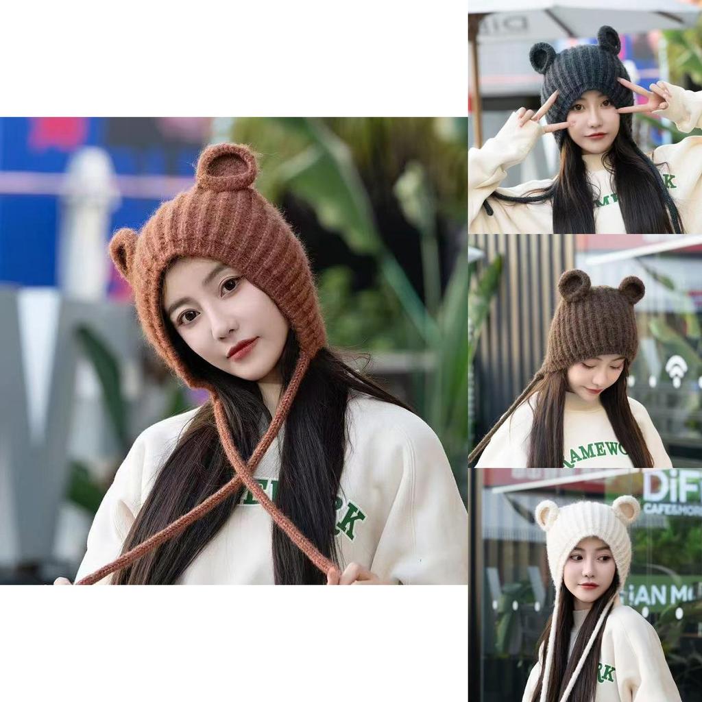 Knitted Winter Hat For Women With Ear Warmers And Windproof Protection For Outdoor Casuals