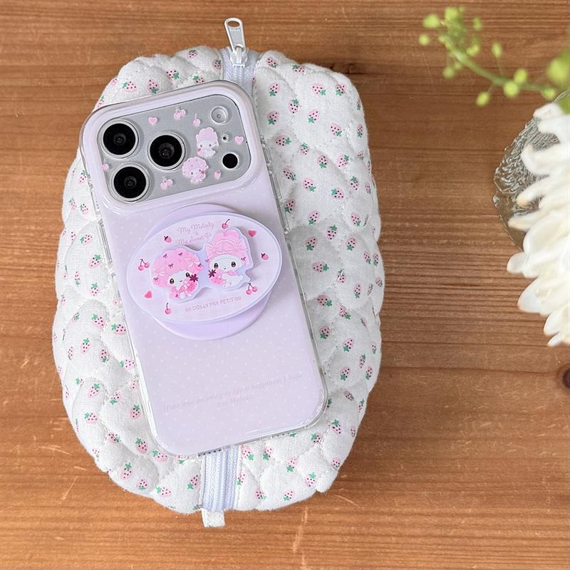 Pink Polka Dot Strawberry Magnetic Phone Case for Small Animals, Compatible with iPhone 17/16 Pro Max/15 Pro