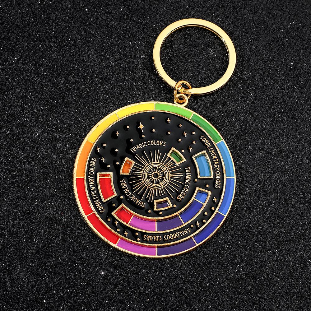 

Rotatable Color Wheel Keychain - Creative Spinning Turntable Charm | Aesthetic Art Supplies Gift