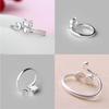 Adjustable Open Rings for Women Lovely Cat Long Tail Finger Rings Knitting Crocheting Joint Rings Jewelry Accessories