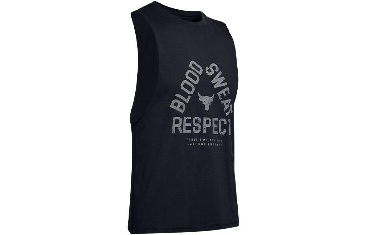 Under Armour Project Rock Blood Sweat Respect Tank Top Black 1346097-001 M