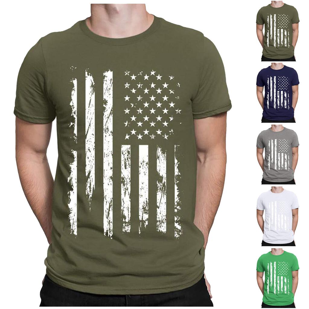 Men'S T-Shirt Short Sleeve Printed Summer Round Neck Top Trend Casual Sweatshirt