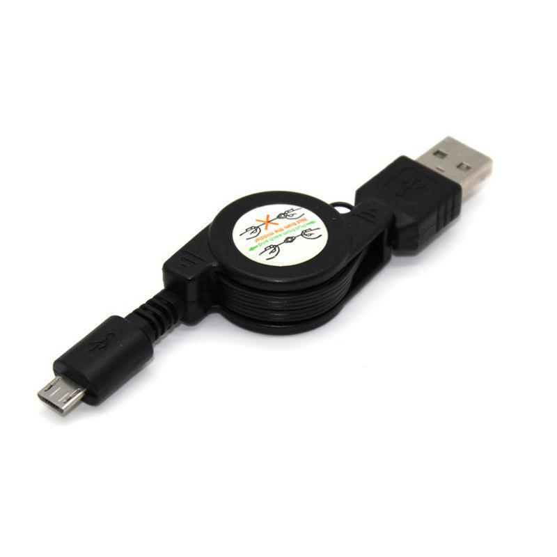 1m V8 Einziehbares Kabel USB zu Micro USB Kabel Tragbares Kabel USB A zu USB 2.0 B Ladekabel Einziehbar für Android Telefon
