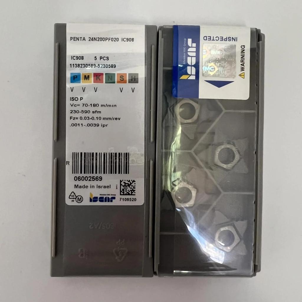 ISCAR / PENTA 24N200PF020 IC908 /Carbide CNC Blade 5 Pieces