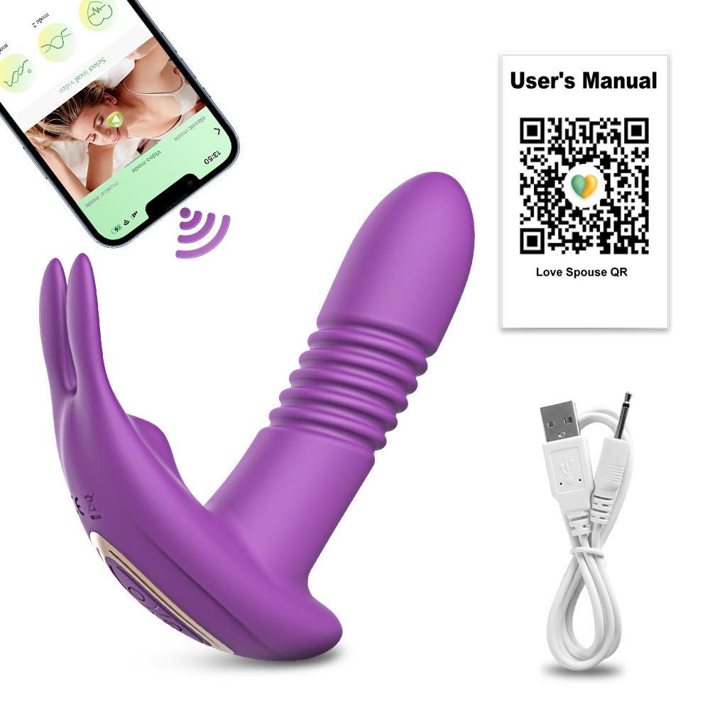 App Control Bluetooth vibrátor pro ženy Nositelný stimulátor klitorisu Teleskopické dildo Bod G Sexuální hračka pro ženy s masturbátorem