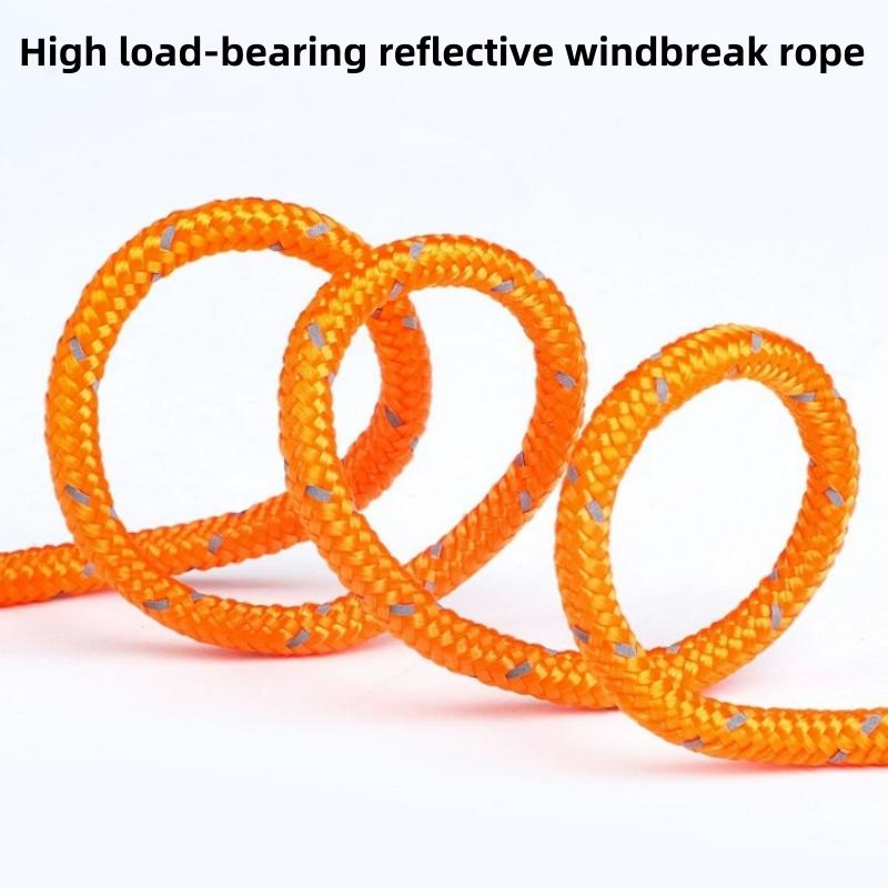 Outdoor windproof rope camping fixed tent canopy reflective wind rope with metal pulley adjustable buckle thickening tensioner