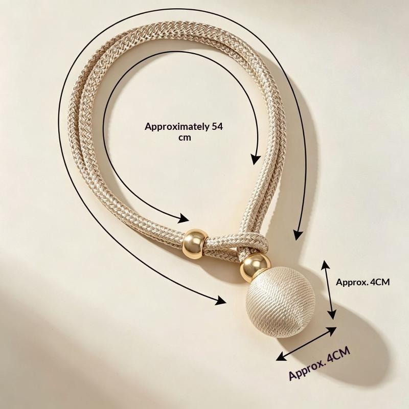 2Pcs Magnetic Curtain Tiebacks With Durable Braided Rope Elegant Gold Balls For Living Room Bedroom Decor