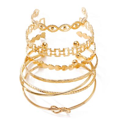 Stackable For Holidays Simple 6pcs/set Bracelet Classic Chain Design A Gift Knot Heart Suitable For Daily Wear Women's  Jewelry