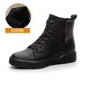 New Martin Boots Women's Soft Leather Short Boots Thick-soled Spring and Autumn European and American Single Boots Round Head Lace-up Single Boots
