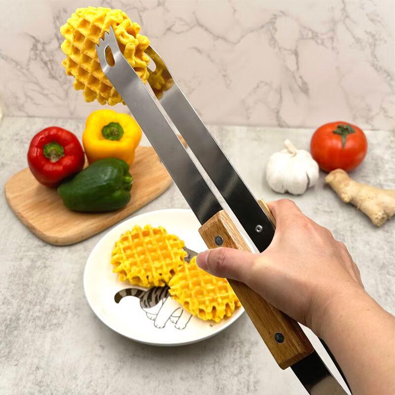 ZISIZ BBQ Rubber Wood Knife & Fork Set