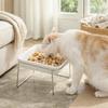 High Feeding Bowl for Cats and Dogs Slanted Ergonomic Design Detachable Easy Clean Stainless Steel Stand for Daily Meals