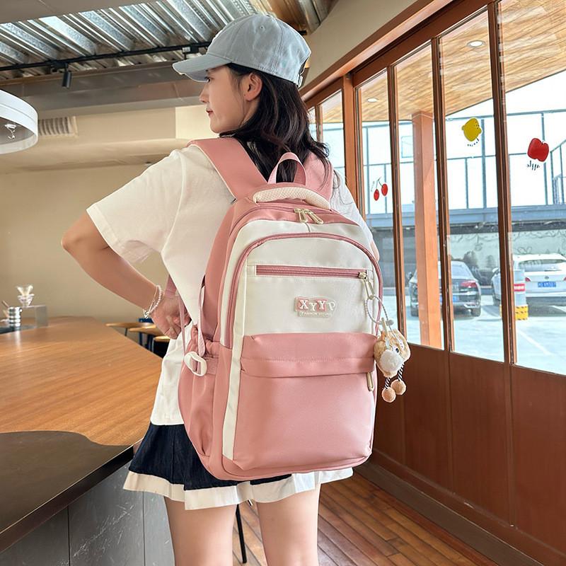 Oxford Cloth Student Backpack With Large Capacity And Arched Shoulder Straps For School Use