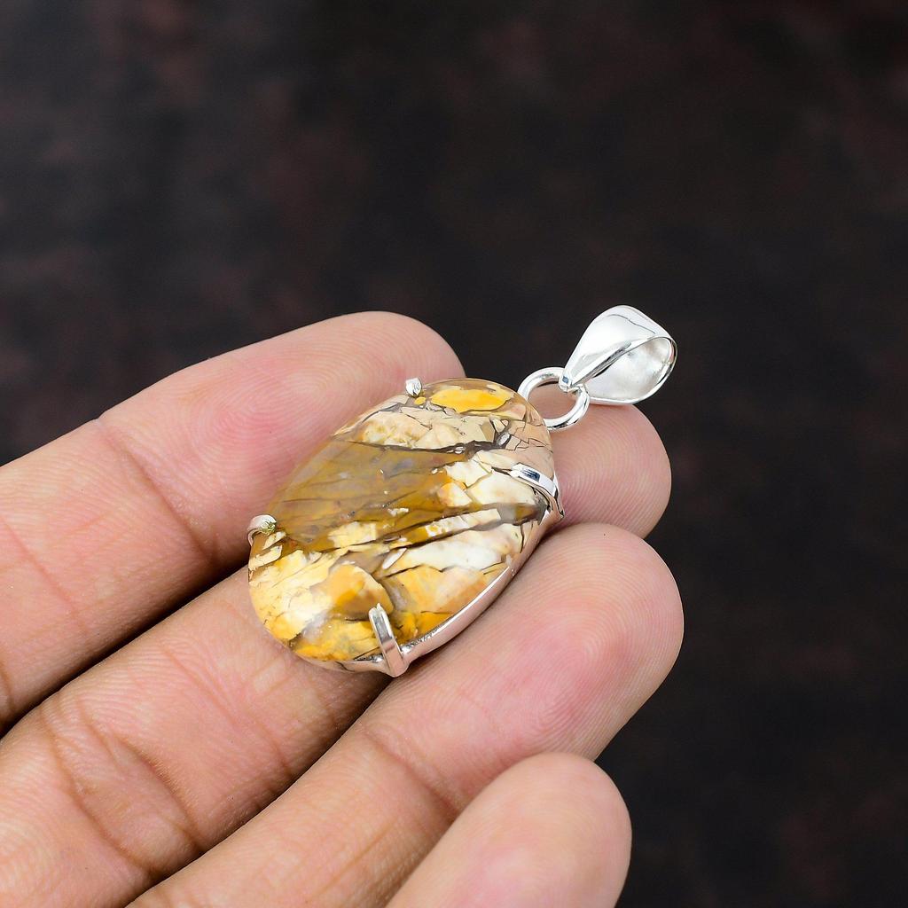 Brecciated Mookaite Pendant 925 Sterling Silver Pendant Handmade Dainty Pendant Top Quality Gemstone Jewelry Gift For Mother Antique Jewelry