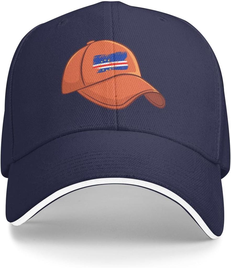 Cabo Verde Flag Design Baseball Cap Polyester Adjustable Summer Outdoor Sports Hat