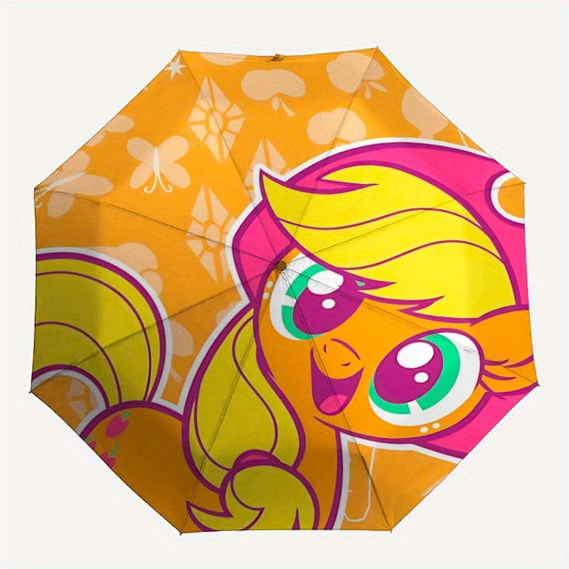 

1pc My Little Pony Automatic Folding Umbrella with 8-Rib Compact & Lightweight Design, Self-Opening/ Closing, 087