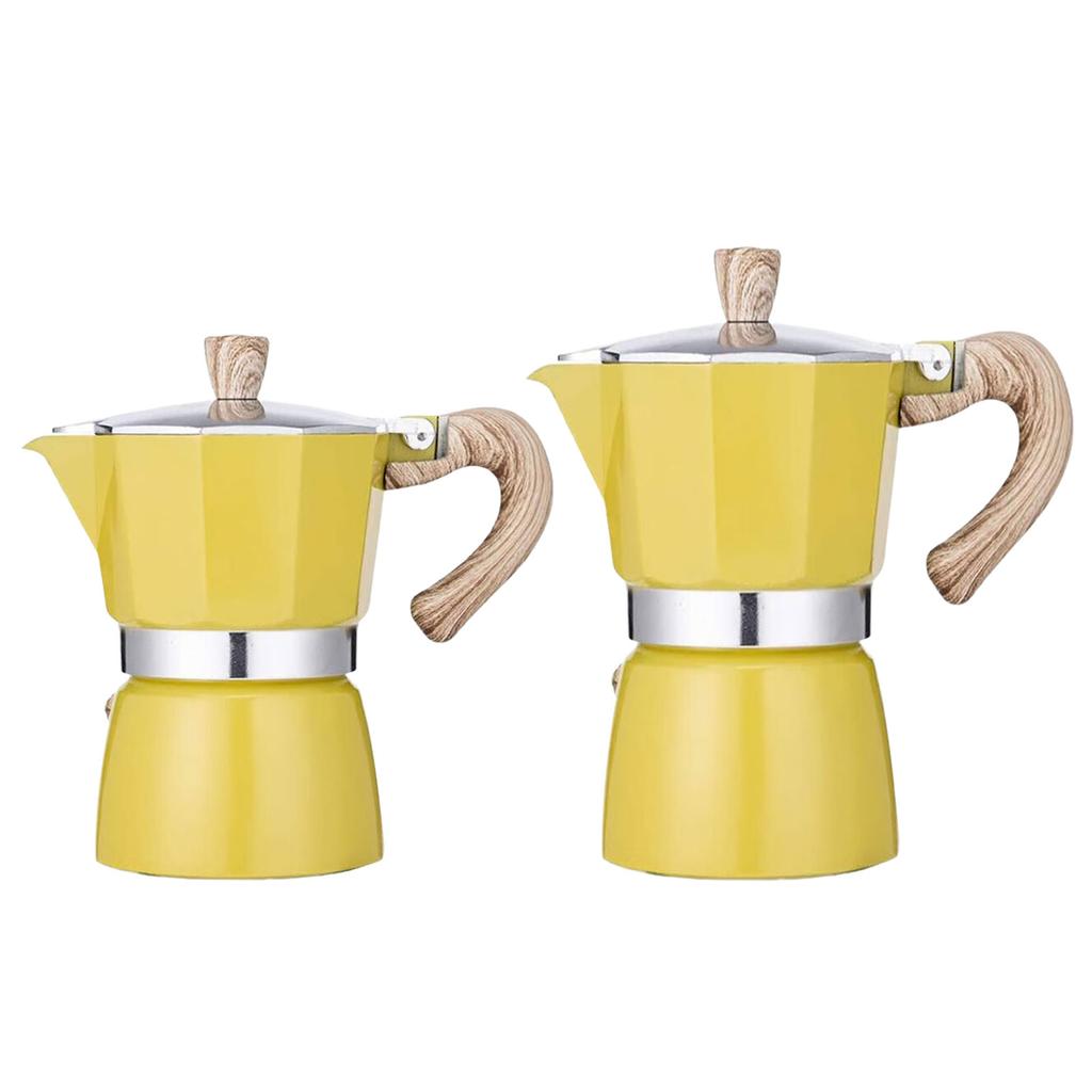 3/6 Cup Espresso Maker Stovetop Coffee Maker 150/300ml Coffee Brewer with Heat Resistant Handle & Knob Coffee Pot