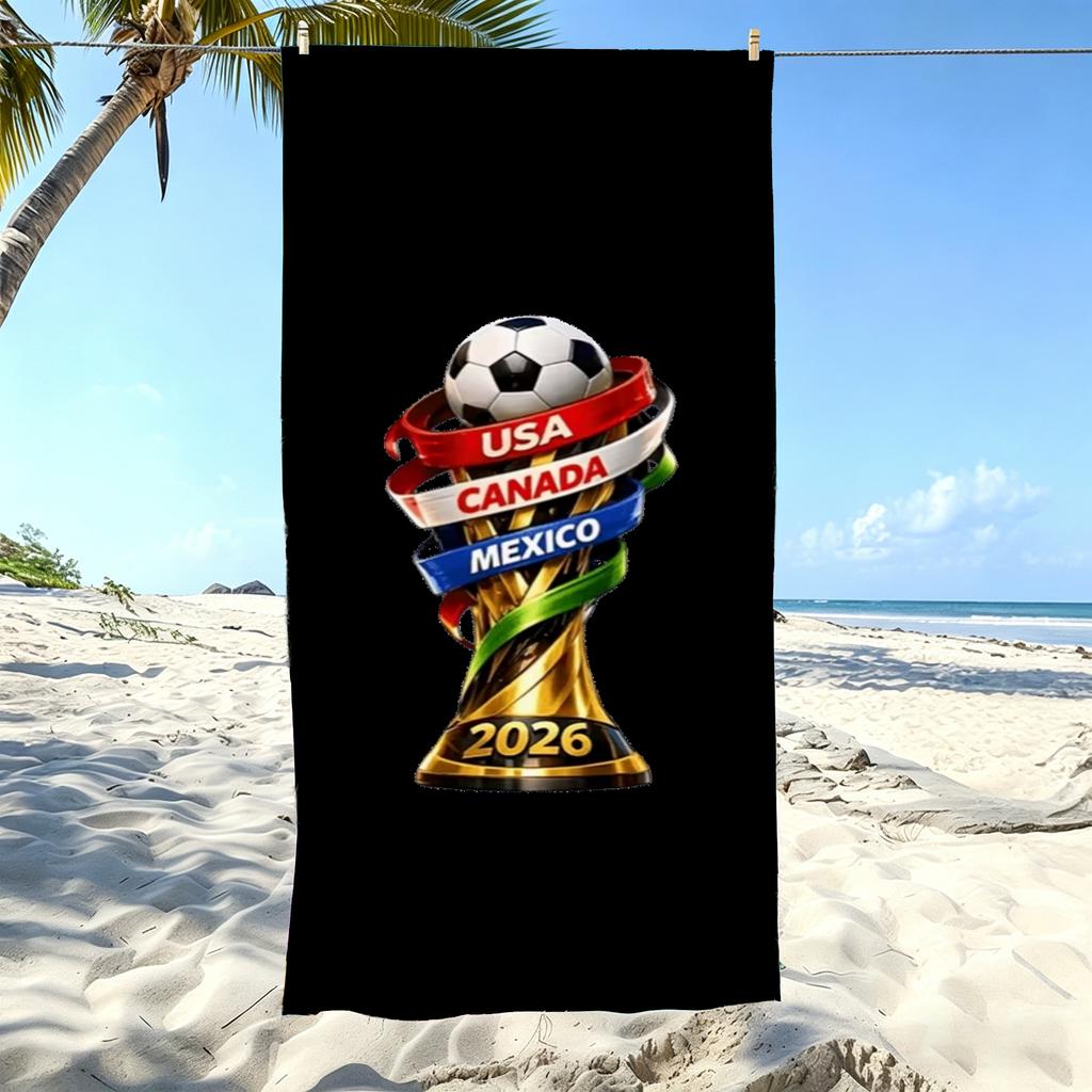2026 Fußball Mikrofaser Strandtuch Schnelltrocknend Super Saugfähig Sandfrei Weich Übergroße Badetücher Fußballfans Fitnessstudio Sporttuch