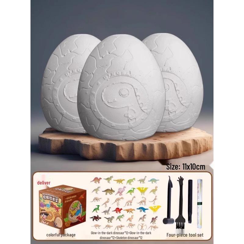Dinosaur Egg Excavation Toy: Kids DIY Fossil Gem Treasure Digging Set