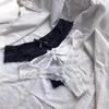 Szexi üreges keresztes bugyi női fehérnemű csipke hímzés alacsony emelkedés kísértés G-string nyári légáteresztő tanga női intim