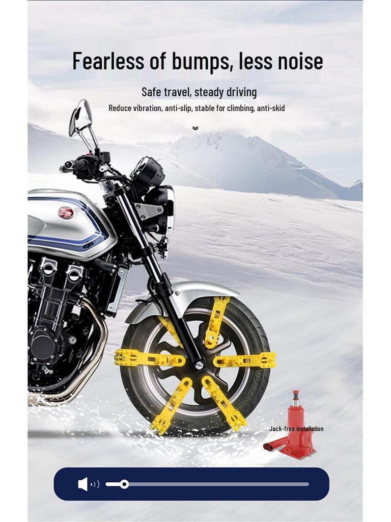 Electric & Motorcycle Tire Anti-Skid Chains: New Thickened Winter Style for Snowy Weather