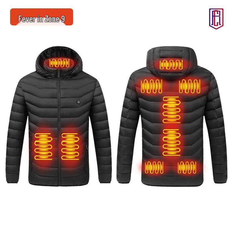 Smart Heated Winter Jacket - Hooded, Cotton, Electric Full-Body Warmth