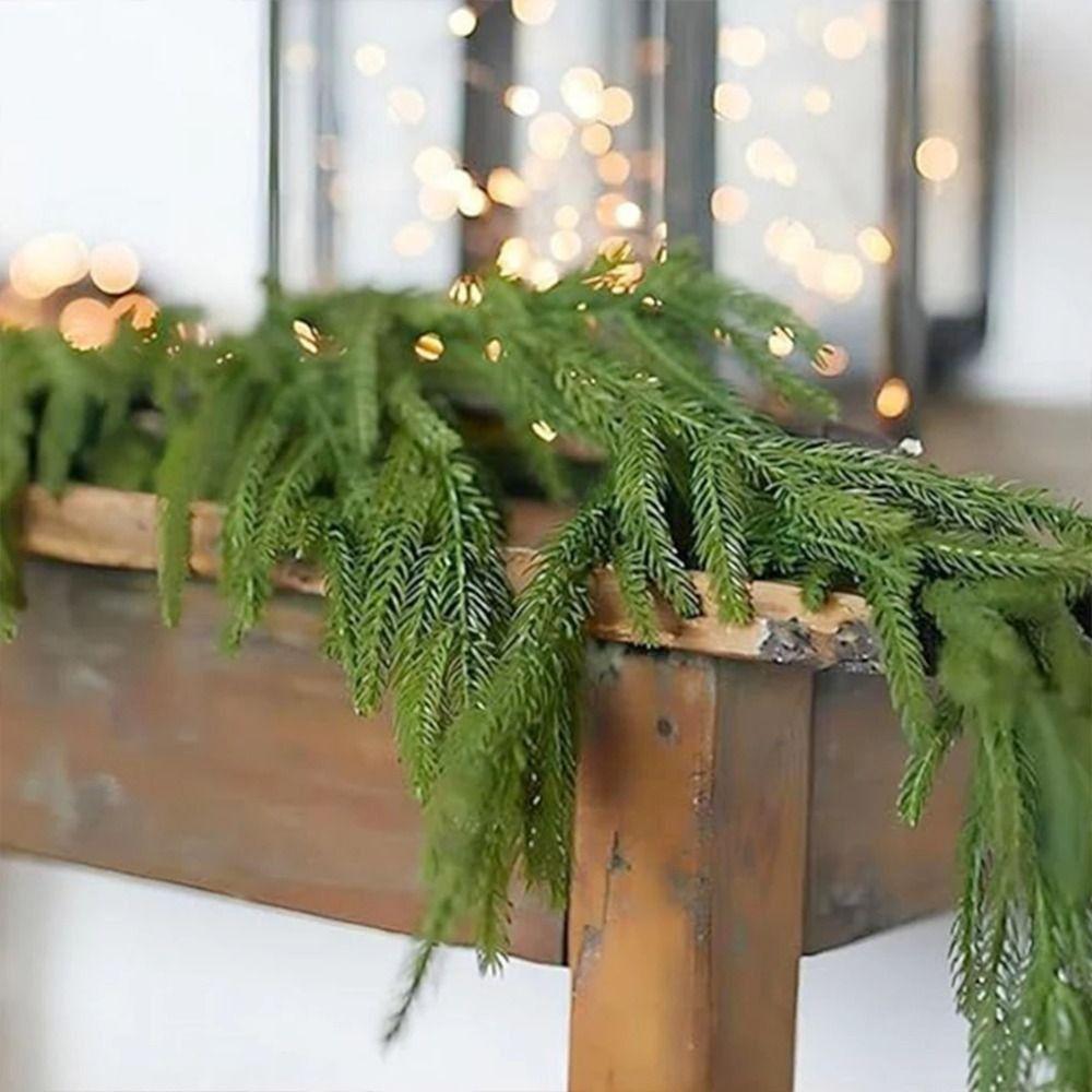 2M Faux Greenery Garland Home Deco Winter Pine Garland Artificial Pine Garland  Mantle Stairs