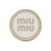 (W) Miu Miu Emaliowana Metalowa Broszka z Logo Biała