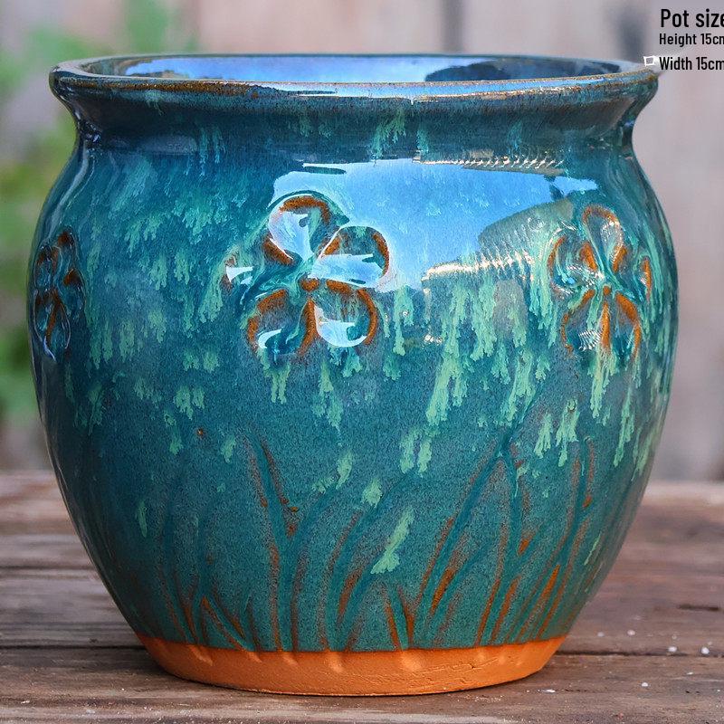 Large Handmade Coarse Ceramic Pot for Succulents and Greenery