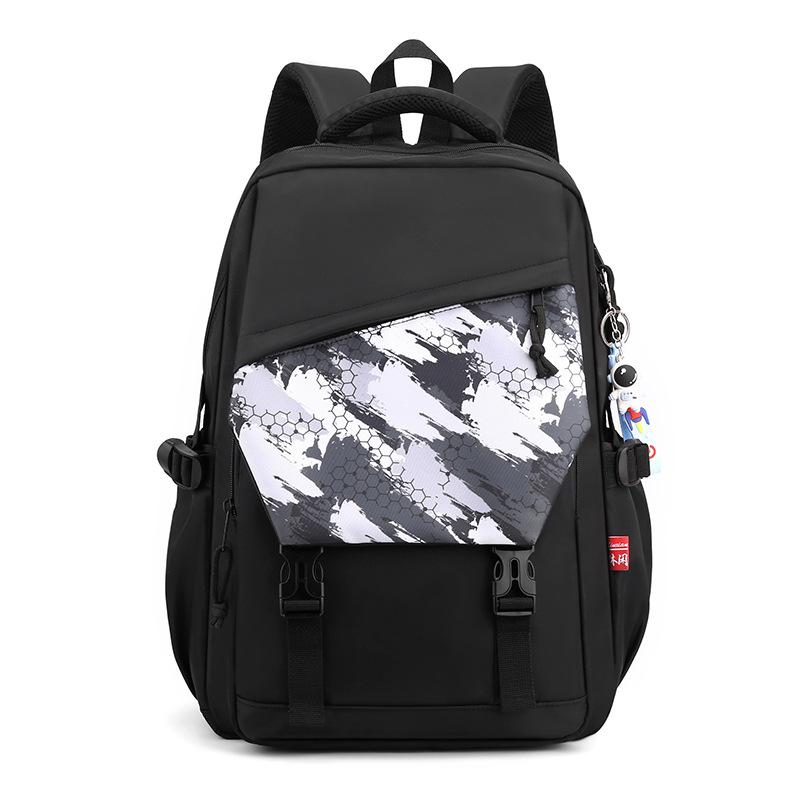 

New student backpack, large, primary and secondary school student schoolbag, fashionable and simple, large-capacity anti-splashing backpack чорний