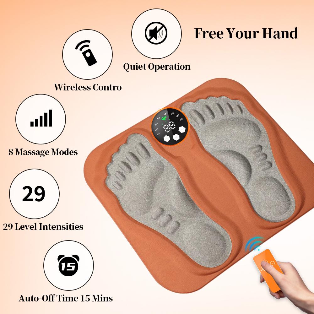 3D Smart Foot Massage Pad Rf Remote Feet Massager 8 Modes 29 Levels Improve Blood Circulation Relax Muscles Slim Legs Foot Pad