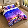 3Pcs Bedding SetGTA Soft Bed Sheet and Two Pillowcases Home Bedroom Decor