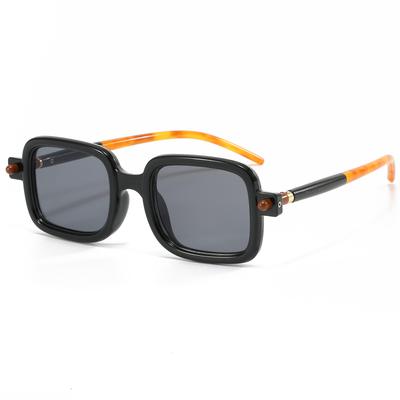 Fashion Retro Art Sunglasses INS Style Square Sun Glasses Anti Blue Light Flat Mirror Female Modern Avant-garde