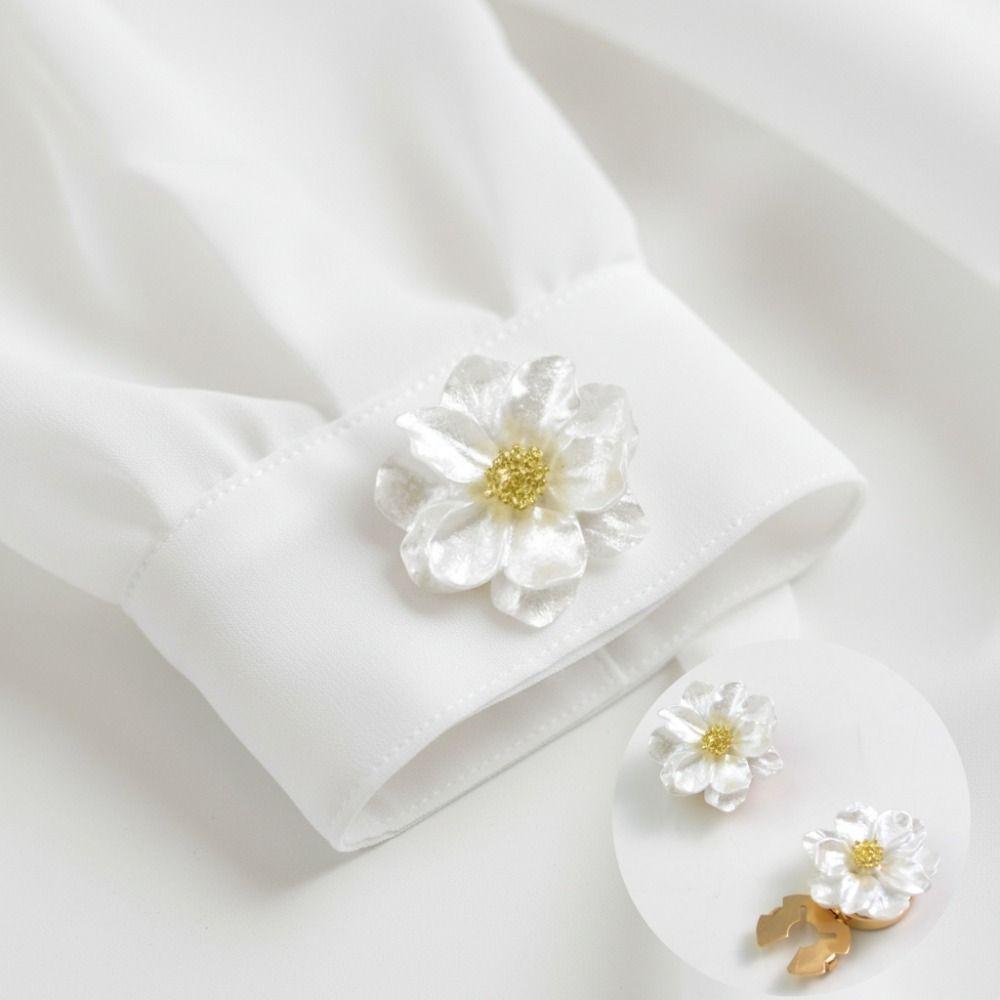 Clothing Decoration Pearl Sleeve Button Clip DIY Clothing Flower Button Covers  Cloth