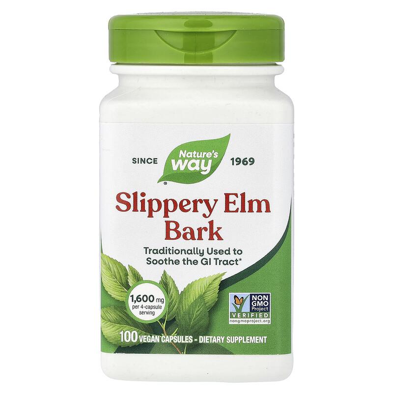 Slippery Elm Bark, 100 Vegan Capsules (400 mg Per capsule)