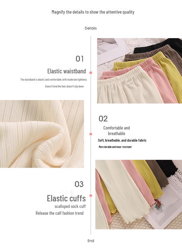 Girls' Summer Bell Bottoms: Stylish Princess-Style Casual Pants