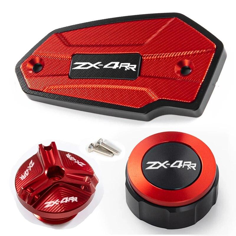 For Kawasaki Ninja ZX4RR ZX4R ZX-4R RR 2023 Motorcycle Front and Rear Brake Fluid Cap Protection and Filler Cap Accessories