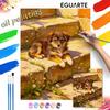 Oil Painting by Numbers Kit Cute Puppy Dog In Garden Hand Painting Home Decoration Paintings with Family.