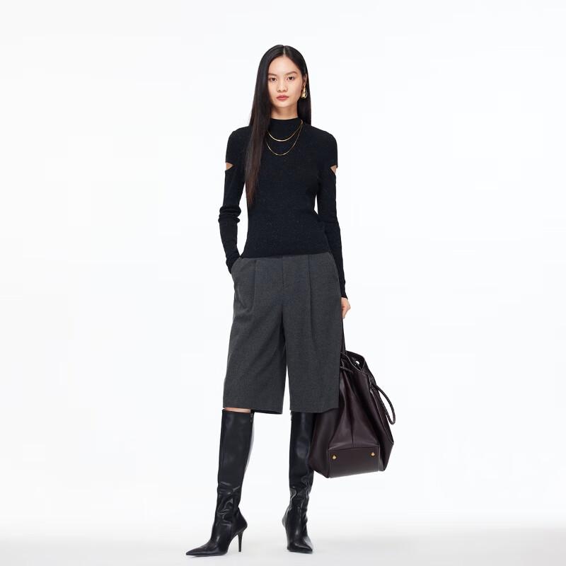 VEROMODA Women's Slim Fit Half-High Neck Knit Sweater