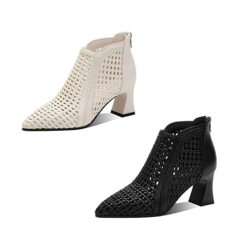 Open-toe Shoes, Breathable Sandals, New Pointed-toe Thick-heeled Sandals for Women