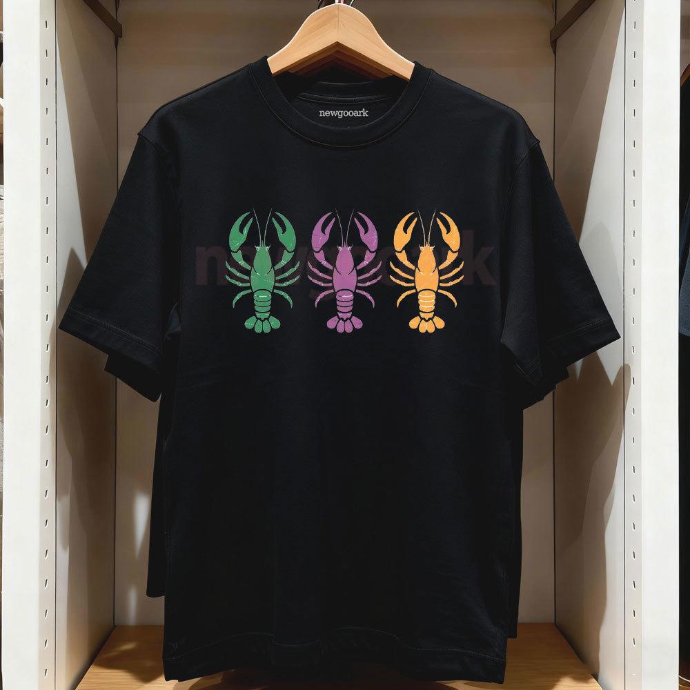 

Mardi Gras Carnival TShirt Fleur De Lis Crawfish Woman Man Casual Cotton Graphic T Shirts Creative Streetwear Camisetas Tops 4XL
