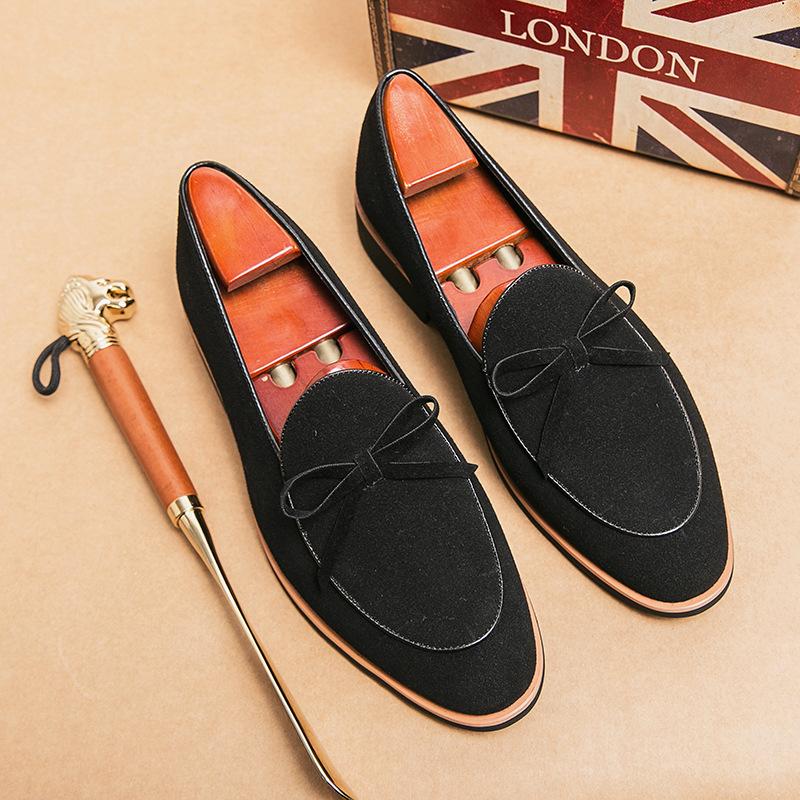 Men's Shoes Four Seasons New Loafers Fashionable Men's Foot Shoes Doudou Shoes Trend One Pedal Casual Leather Shoes Can Be
