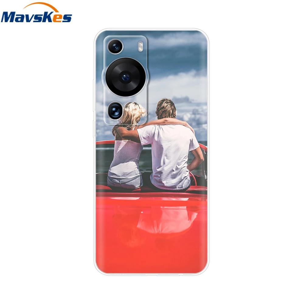 For Huawei P60 Pro Case Cute Heart Cartoon Painted Silicone Clear TPU Back Cover For Huawei P 60 P60 2023 P60Pro Phone Cases