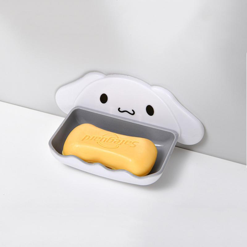 Sanrio Cartoon Whale Shaped Soap Dish Wall Mounted Double Layer Storage Rack For Bathroom Sink Countertop Organization