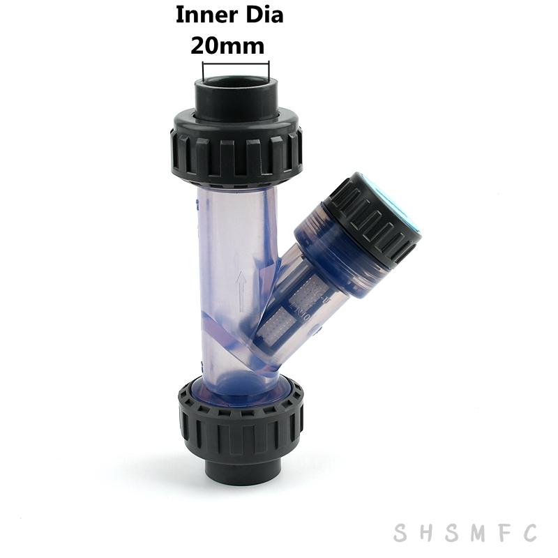 

20mm~50mm Top-Grade UPVC Y-Type Filter Aquarium Tank Adapter Garden Irrigation Water Pipe Filters Coulping Fish Tank Accessories 1pc