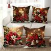 Weihnachtsdekoration Kissenbezug Blume Kerze Glocke Kissenbezug Wohnzimmer Sofa Kissenbezug Zimmer Heimdekoration