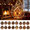 Hanging Decorations for Garden Glowing Christmas Story Ornament, Mini Holiday Scene In Ball, Light Up Indoor Outdoor Festive Decor Clear Plastic Ball