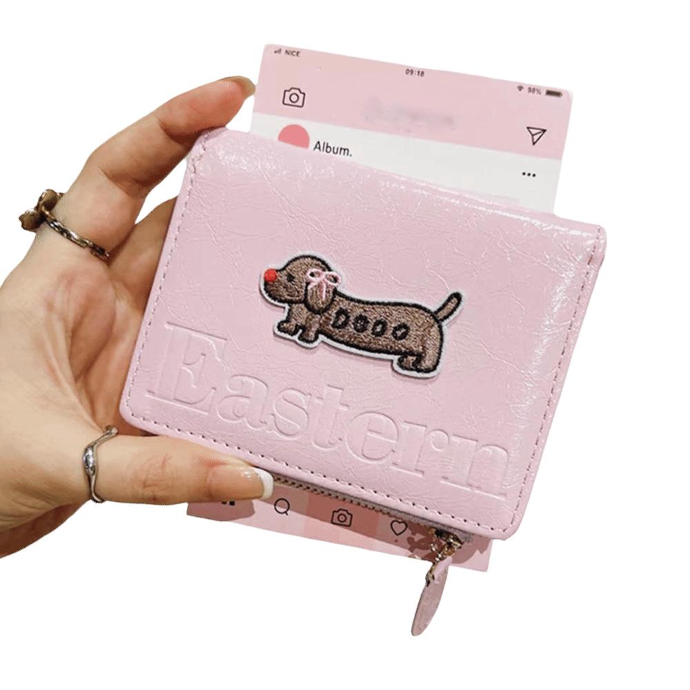 Fashion PU Leather Short Wallet Large Capacity Lightweight Card Bag Wallet Cute Cartoon Women Wallet