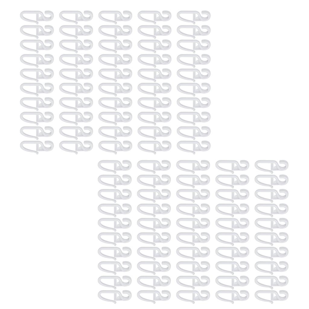 100Pcs Curtain Movement Essential S Shaped Quiet Track Glider Hook Track Drapery Hook